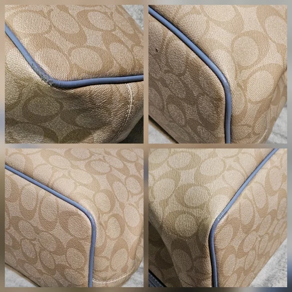 Coach Tan and Gray Signature Tote - Picture 6 of 8